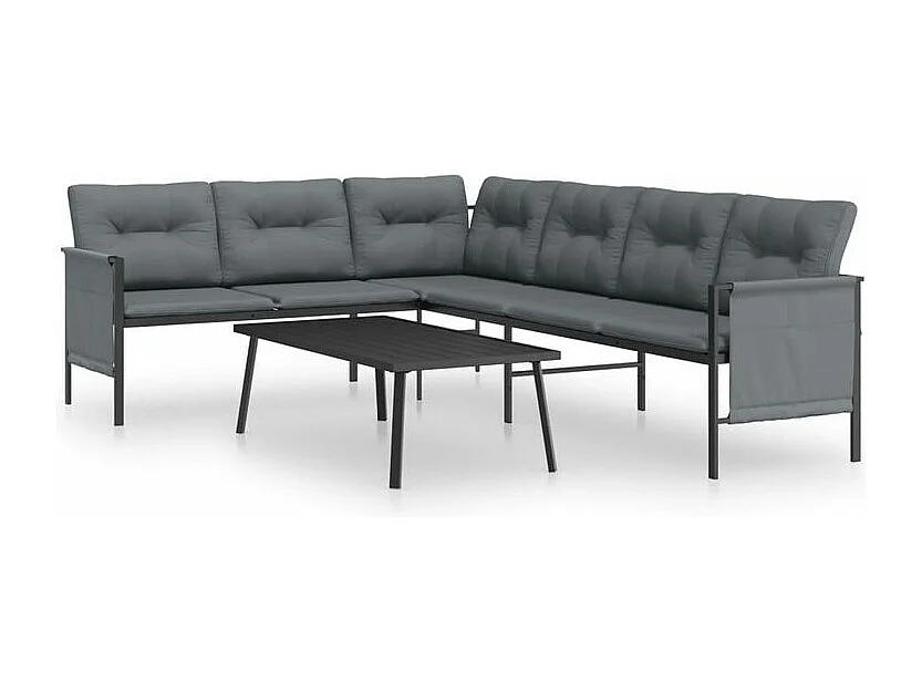 Salon de jardin 2 pcs anthracite acier