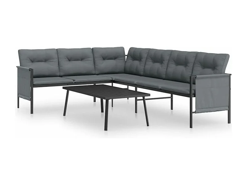 Salon de jardin 2 pcs anthracite acier