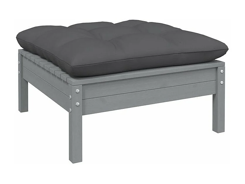 Salon de jardin 7 pcs avec coussins bois de pin massif