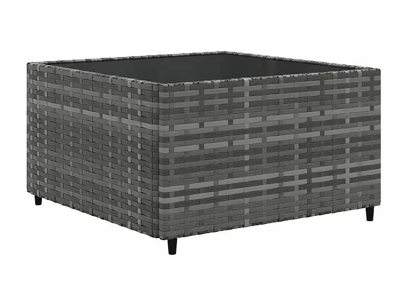 Salon de jardin 6 pcs avec coussins Gris Résine tressée