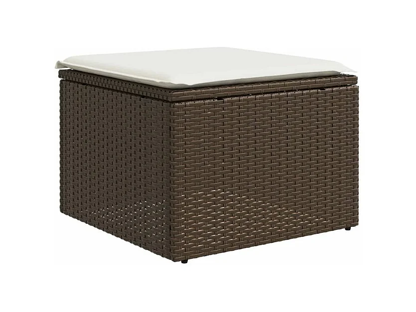 Salon de jardin avec coussins 6 pcs marron résine tressée