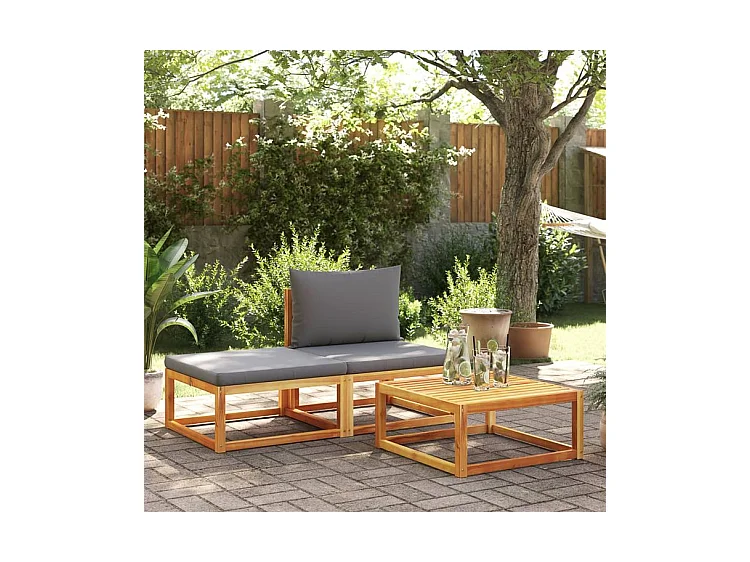 Table de jardin 65x65x29 bois massif d'acacia