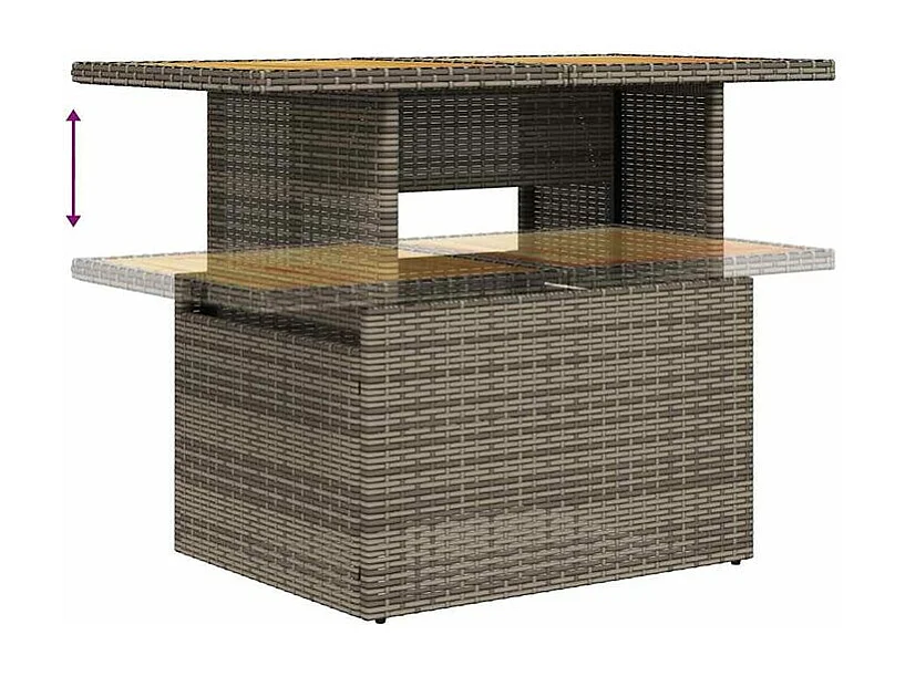 Ensemble de canapés de jardin 11 pcs et coussins rotin acacia