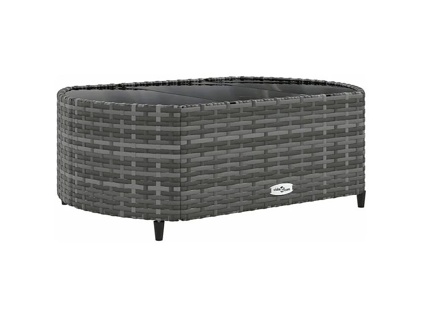 Salon de jardin 5 pcs avec coussins gris résine tressée