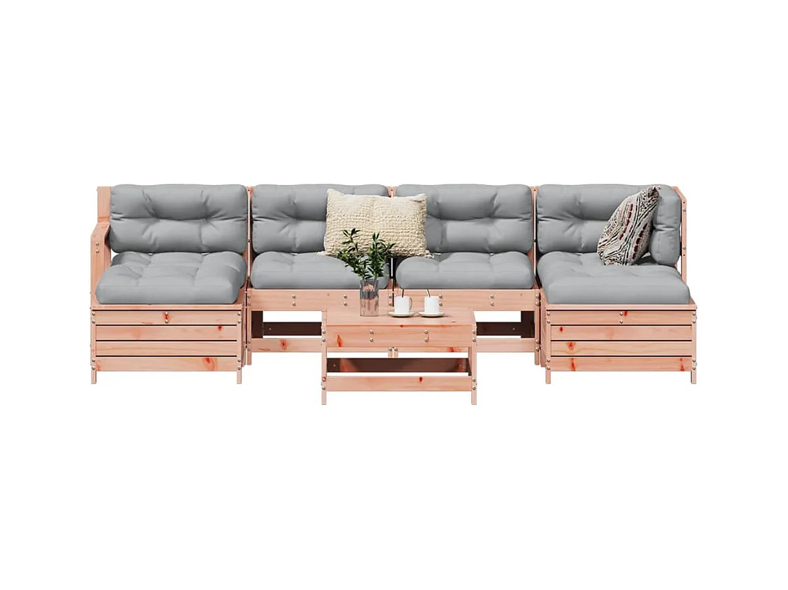 Salon de jardin 7 pcs bois massif sapin de douglas