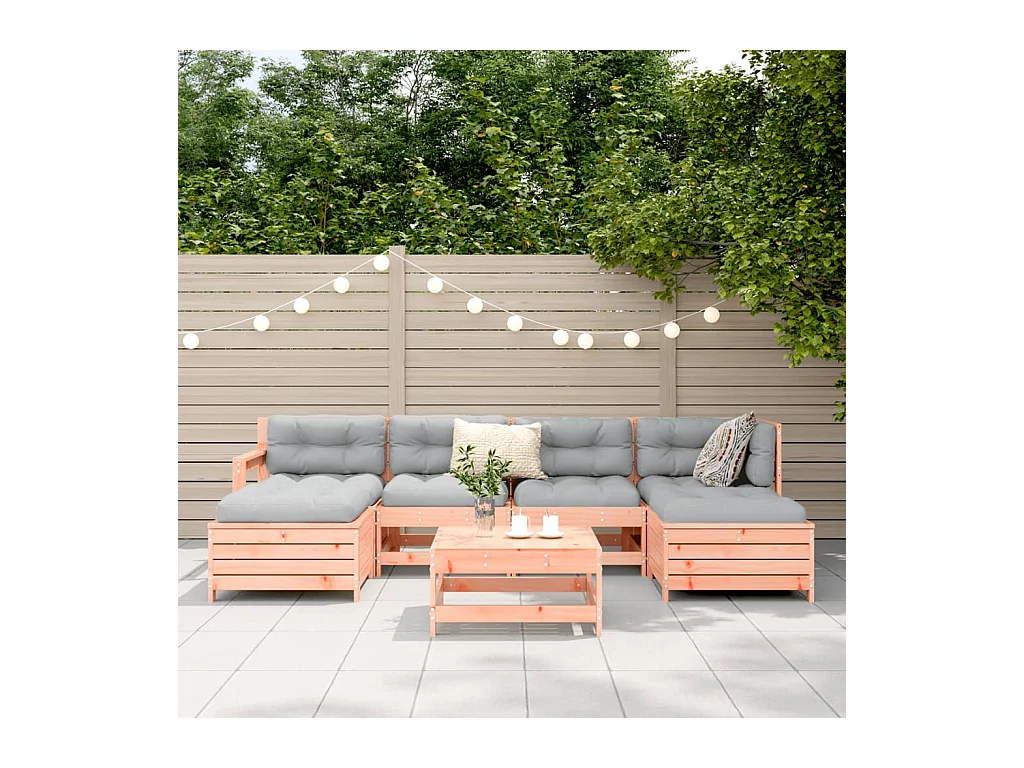 Salon de jardin 7 pcs bois massif sapin de douglas