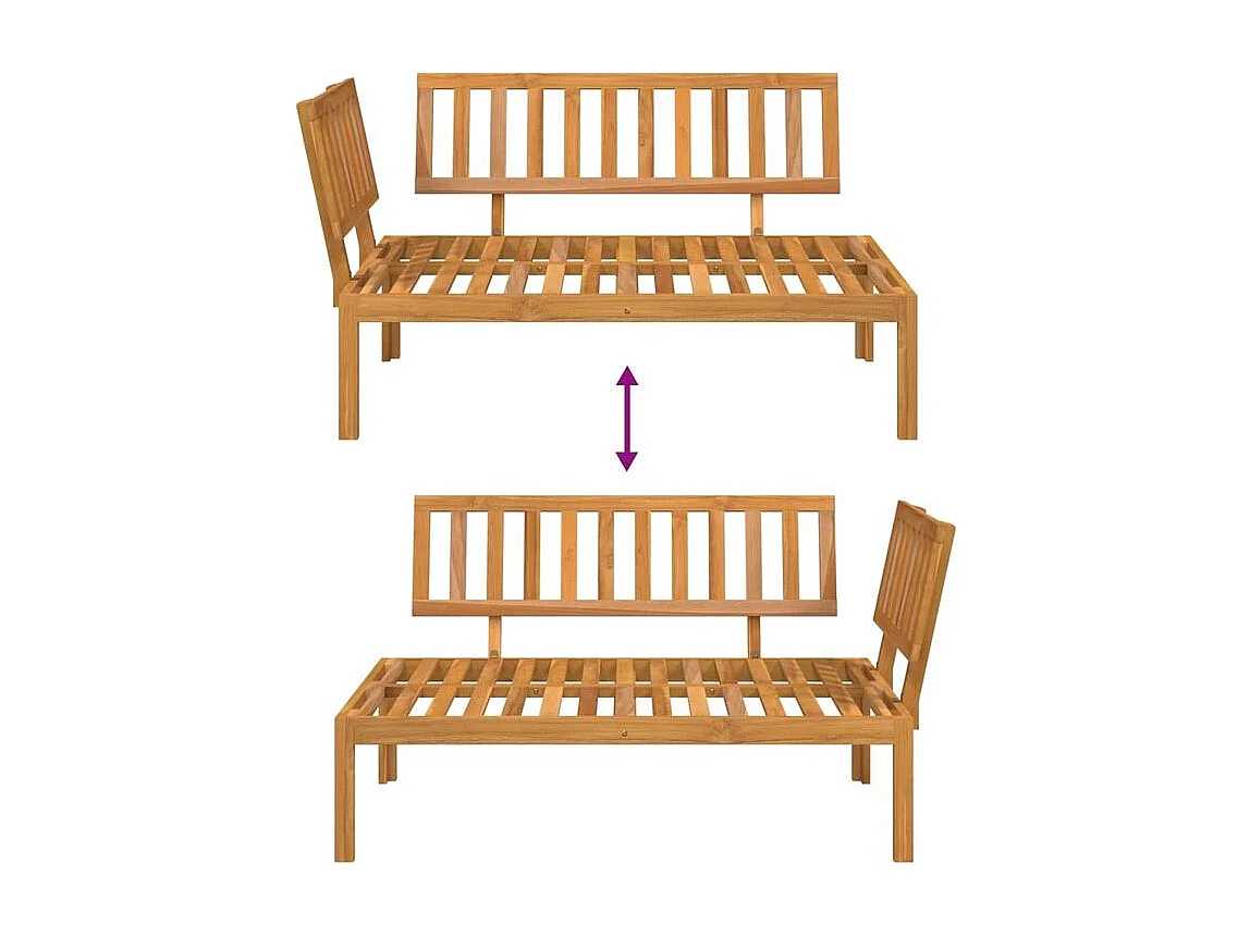 Canapé d'angle palette de jardin bois massif d'acacia