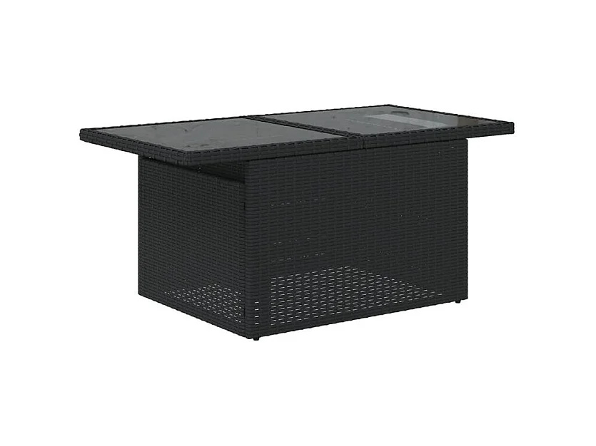 Salon de jardin 6 pcs avec coussins noir résine tressée