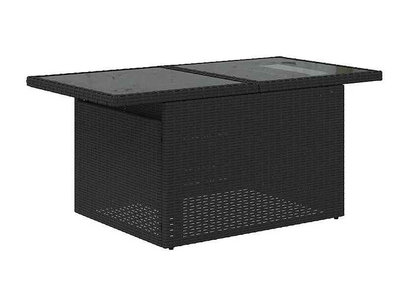 Salon de jardin 6 pcs avec coussins noir résine tressée