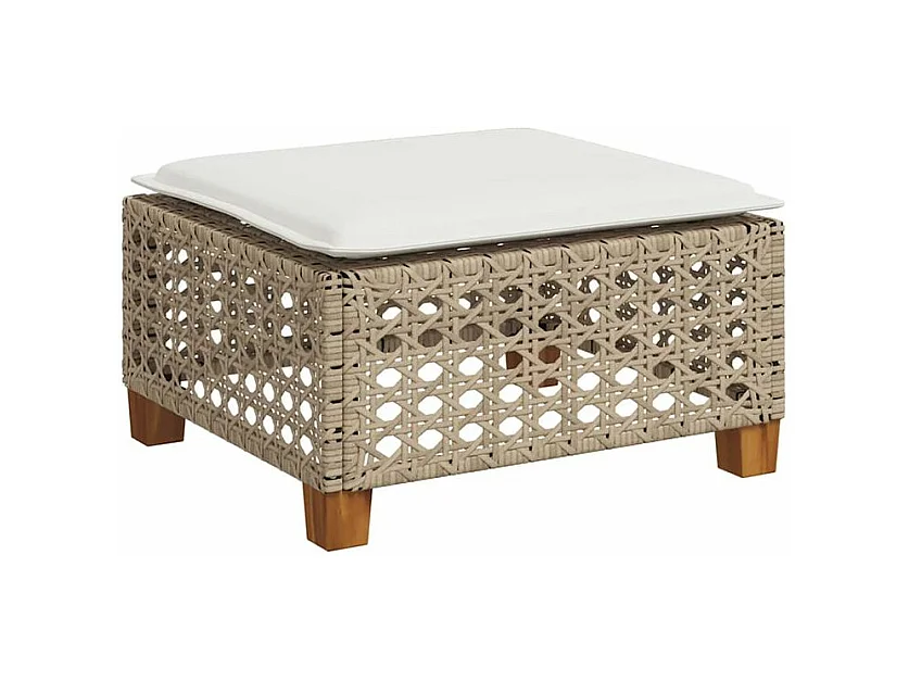 Salon de jardin avec coussins 6 pcs beige résine tressée