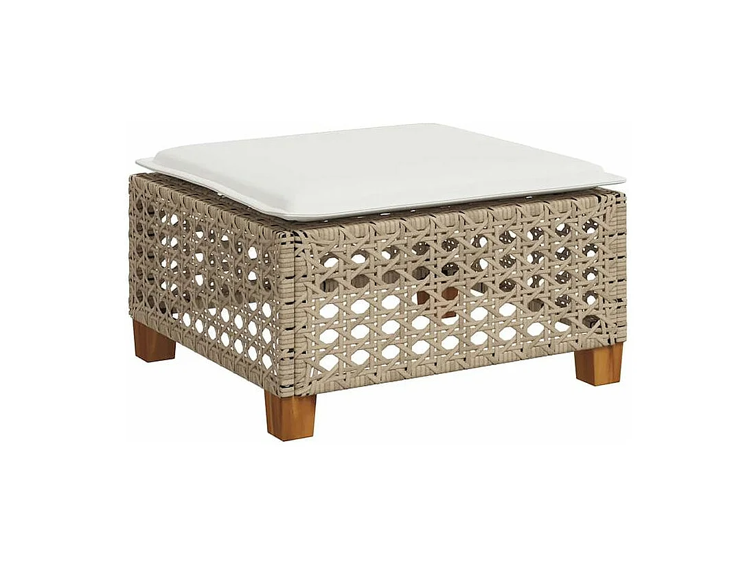 Salon de jardin avec coussins 6 pcs beige résine tressée