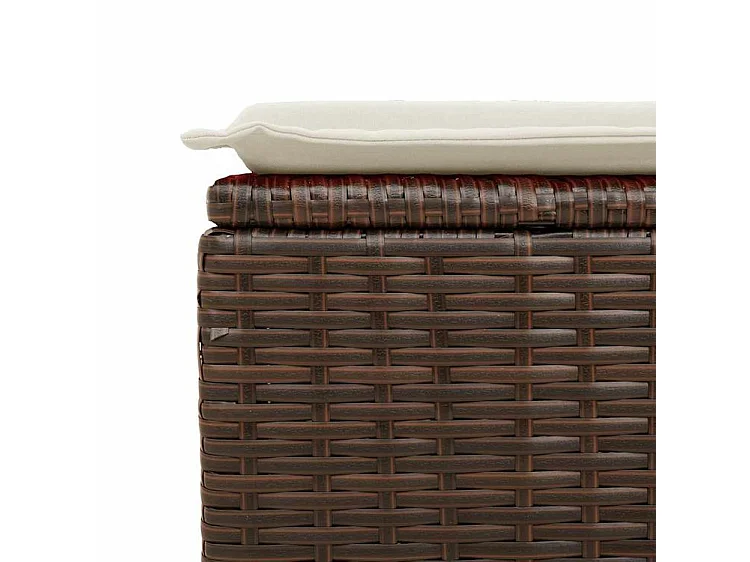 Salon de jardin avec coussins 2pcs marron résine tressée acacia