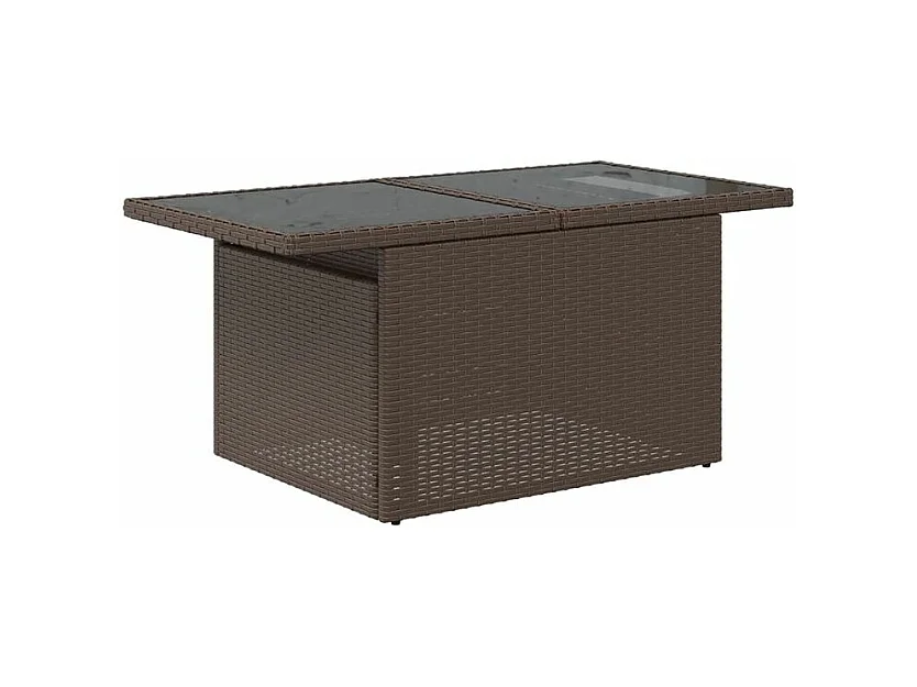 Salon de jardin avec coussins 6 pcs marron résine tressée