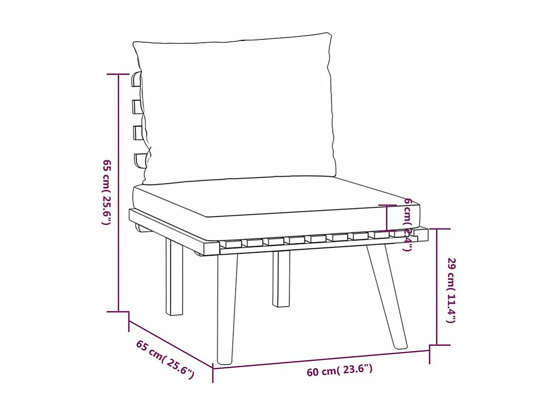 Salon de jardin 8 pcs avec coussins Bois d'acacia solide