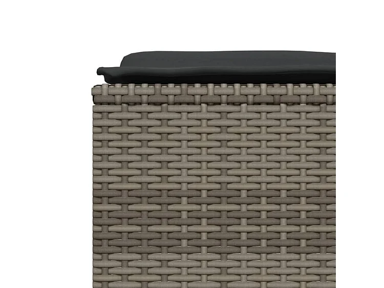 Salon de jardin 5 pcs avec coussins gris résine tressée