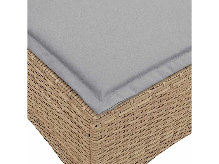 Salon de jardin avec coussins forme de L 3 pcs beige polyrotin