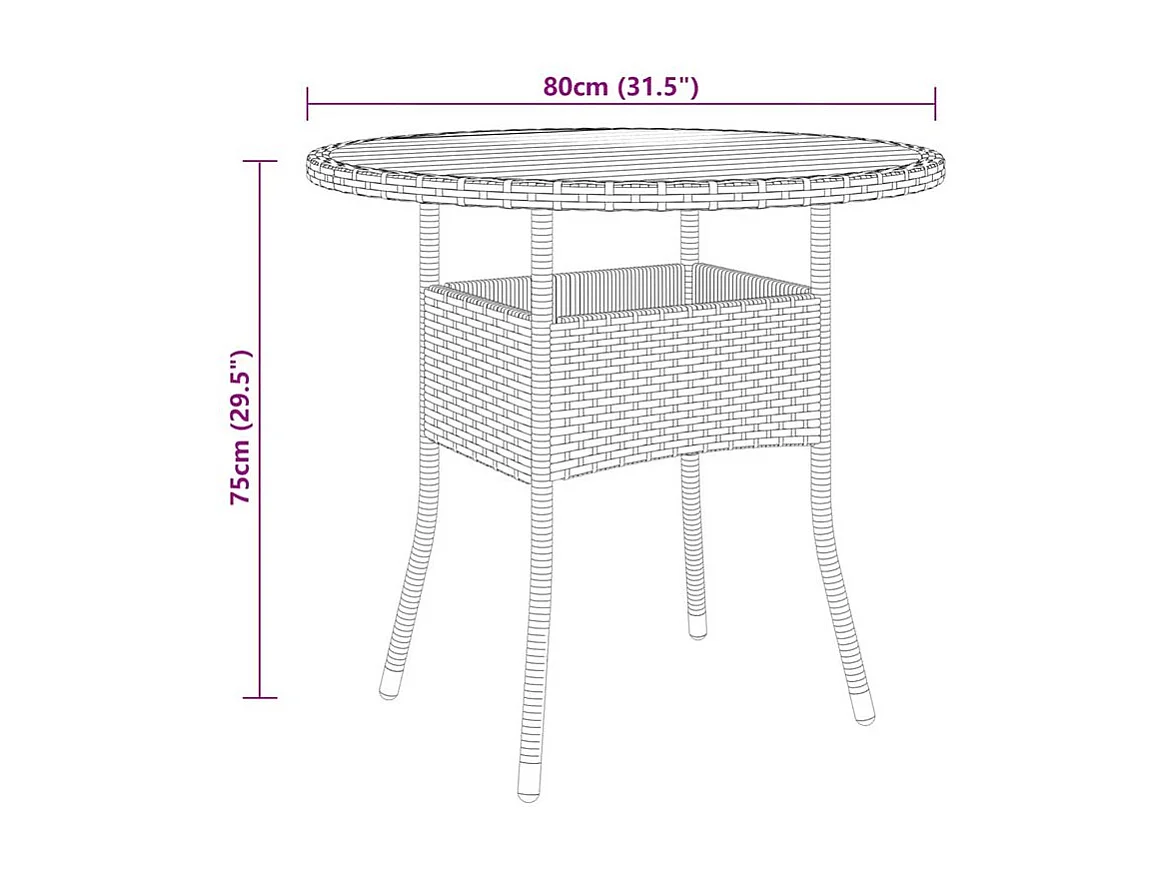 Mobilier à dîner de jardin 3 pcs Résine tressée Noir