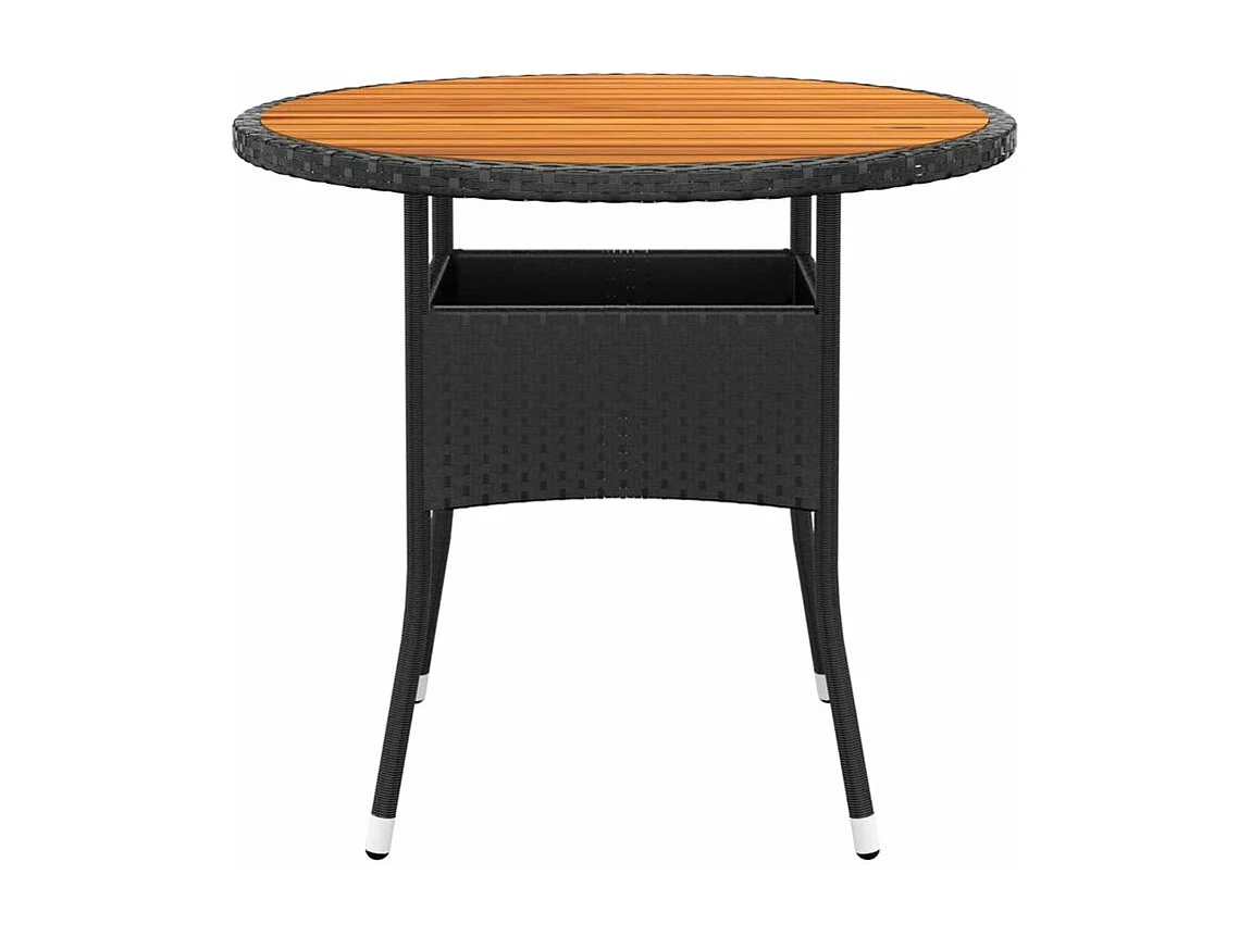 Mobilier à dîner de jardin 3 pcs Résine tressée Noir