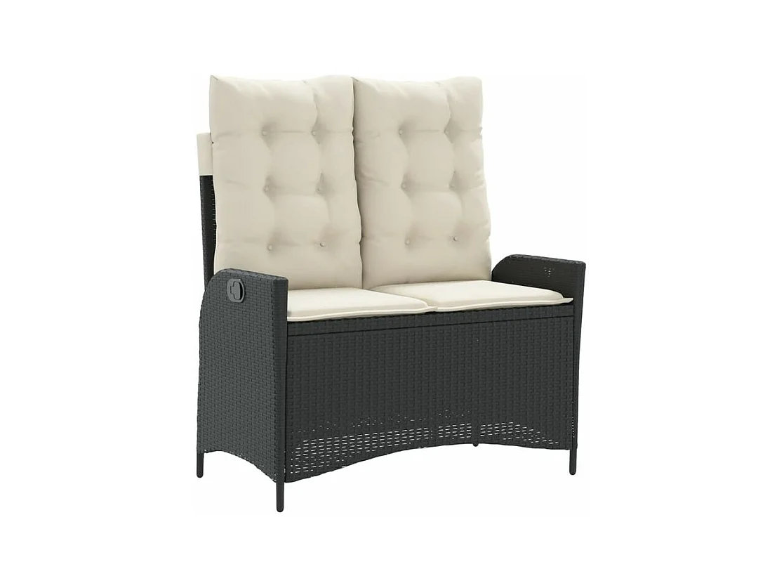 Ensemble à manger de jardin 4 pcs avec coussins noir