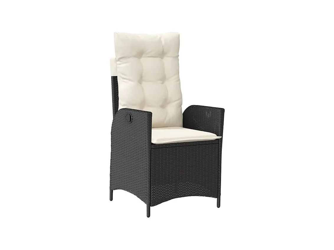 Ensemble à manger de jardin 4 pcs avec coussins noir