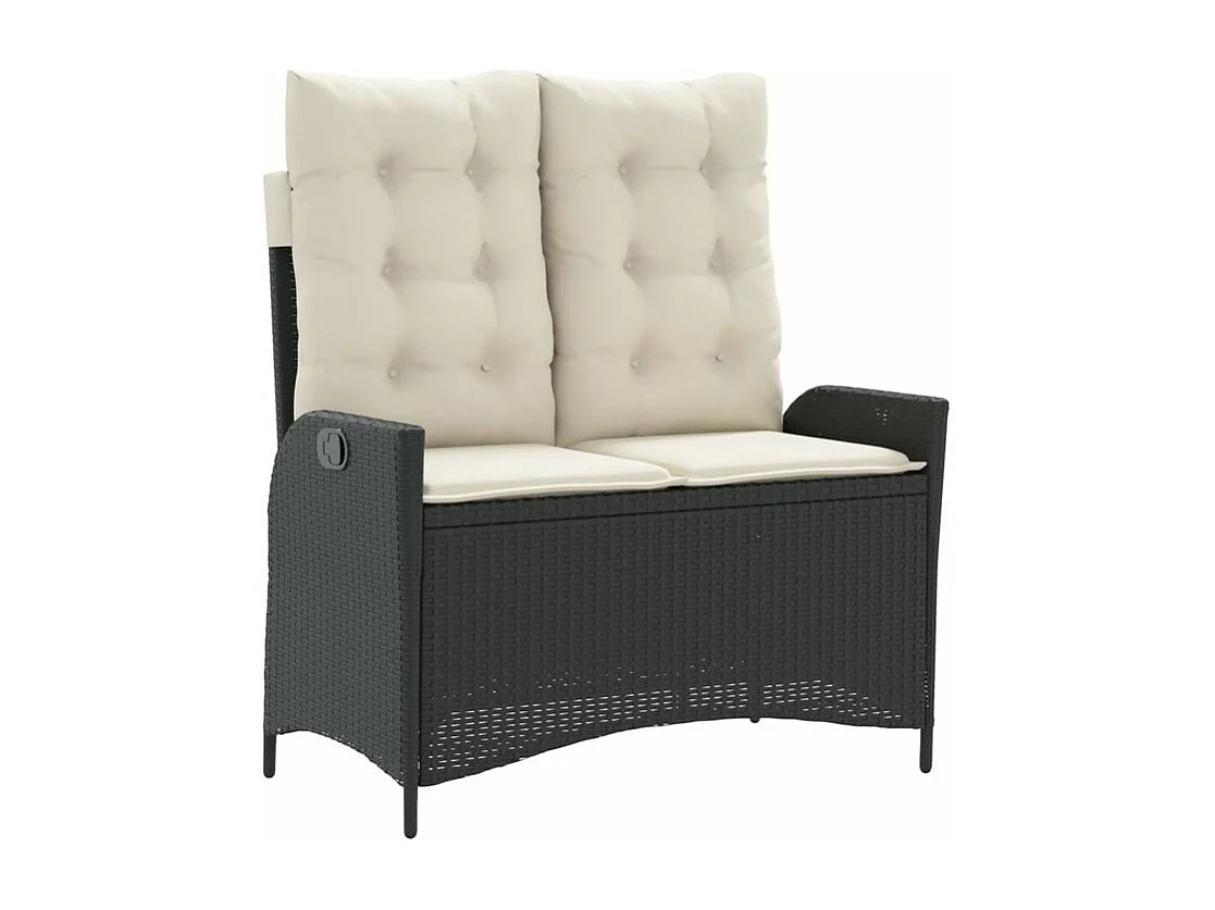 Ensemble à manger de jardin 4 pcs avec coussins noir