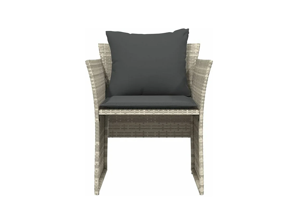 Chaise de jardin avec tabouret gris clair résine tressée