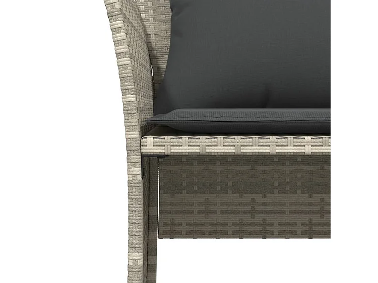 Chaise de jardin avec tabouret gris clair résine tressée