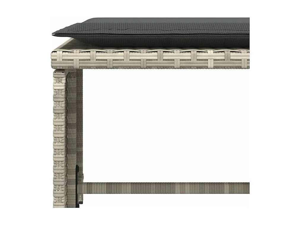 Chaise de jardin avec tabouret gris clair résine tressée