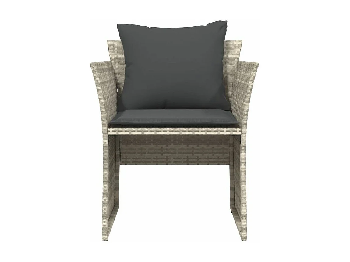 Chaise de jardin avec tabouret gris clair résine tressée