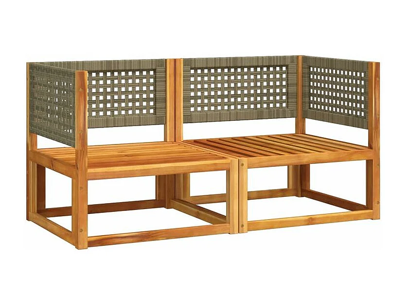 Canapés d'angle de jardin et coussins 2pcs bois massif d'acacia