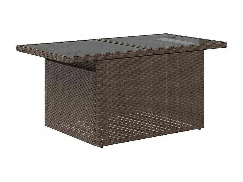 Salon de jardin avec coussins 9pcs marron résine tressée acacia