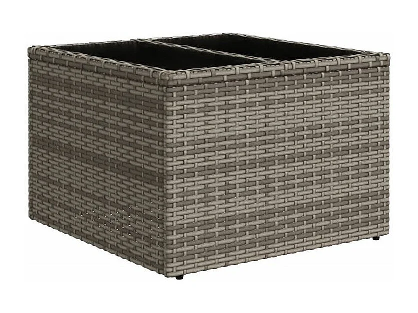 Salon de jardin 11 pcs avec coussins gris clair résine tressée