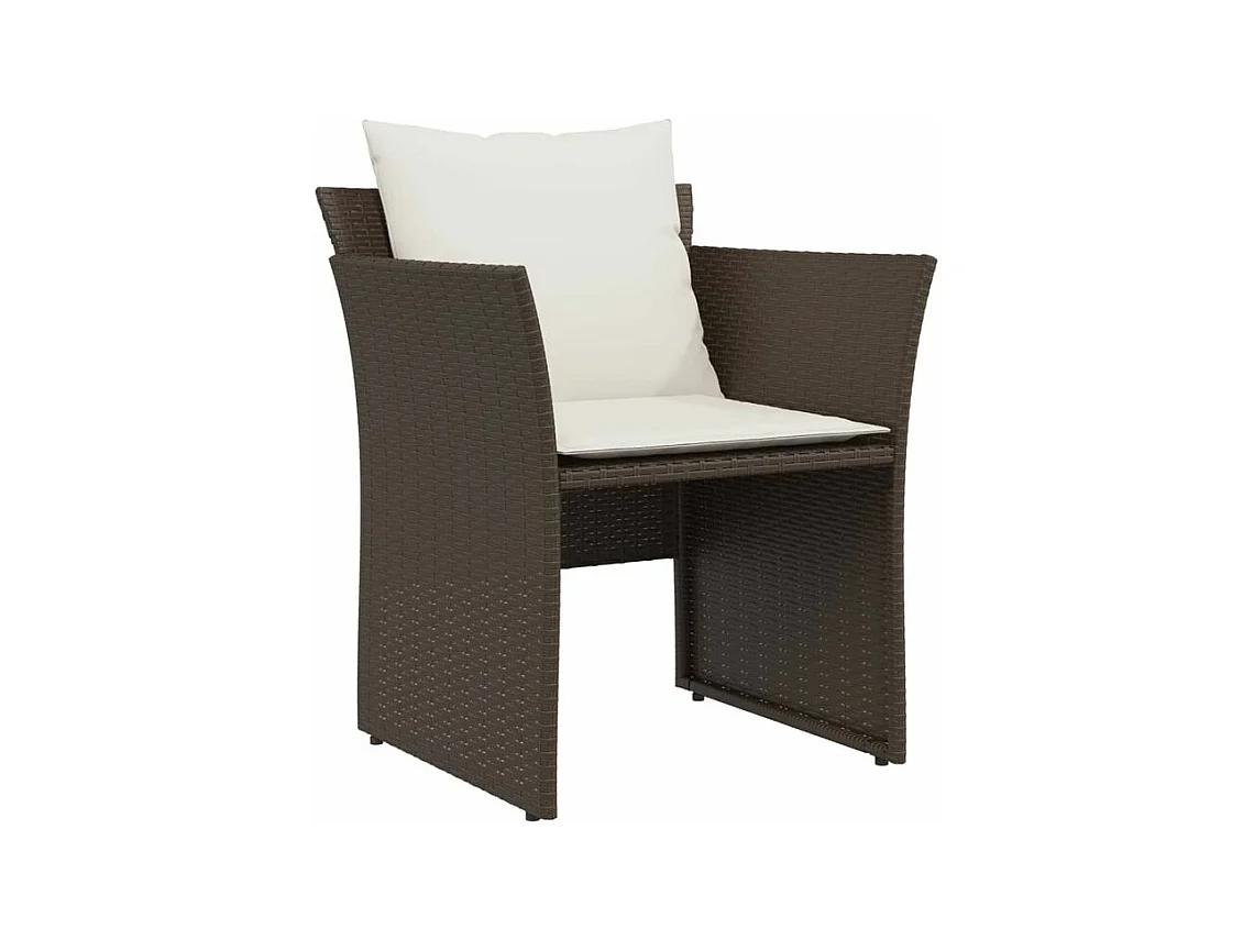 Chaise de jardin avec tabouret marron résine tressée