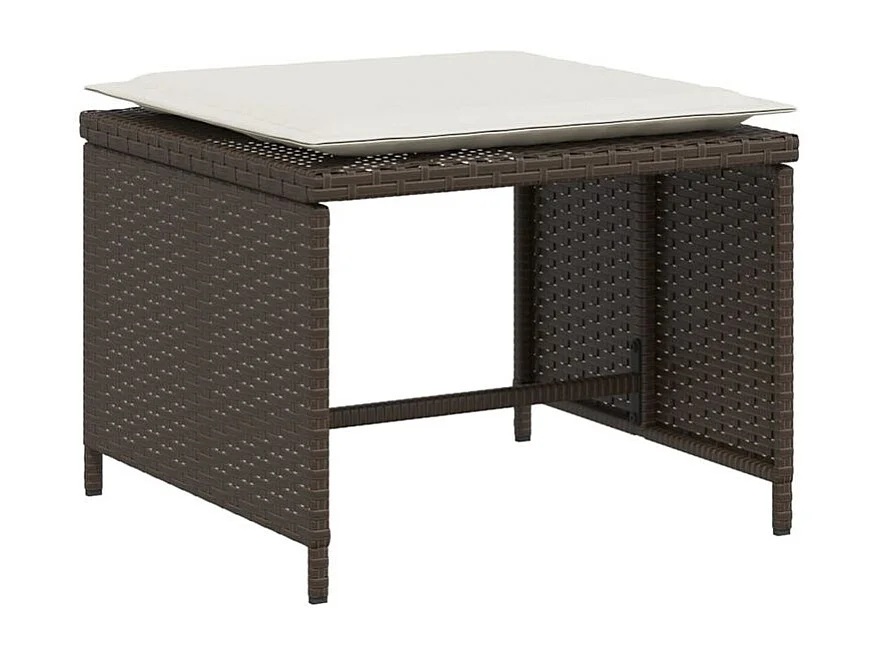 Chaise de jardin avec tabouret marron résine tressée