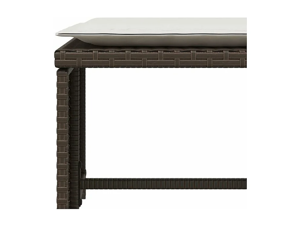 Chaise de jardin avec tabouret marron résine tressée