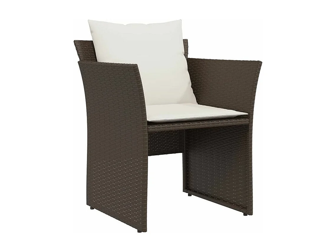 Chaise de jardin avec tabouret marron résine tressée