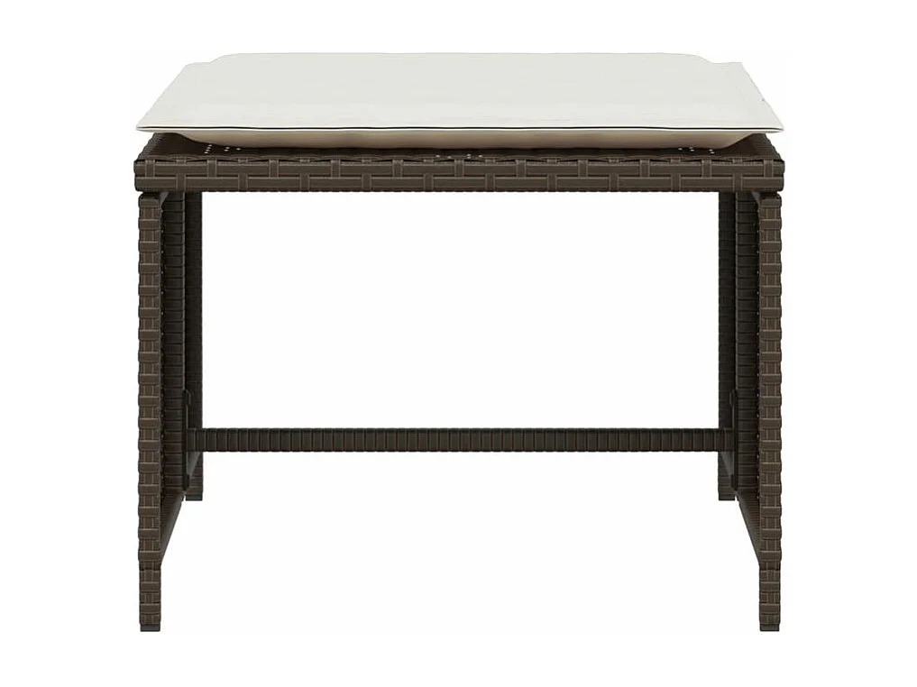 Chaise de jardin avec tabouret marron résine tressée