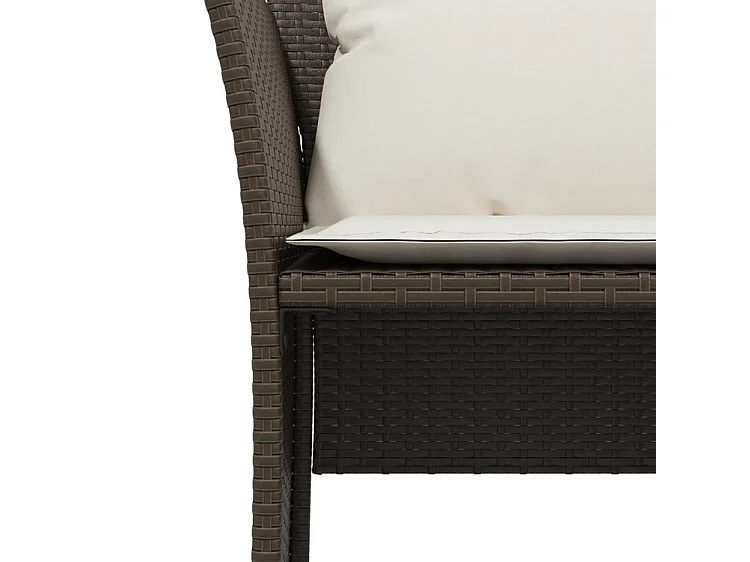 Chaise de jardin avec tabouret marron résine tressée