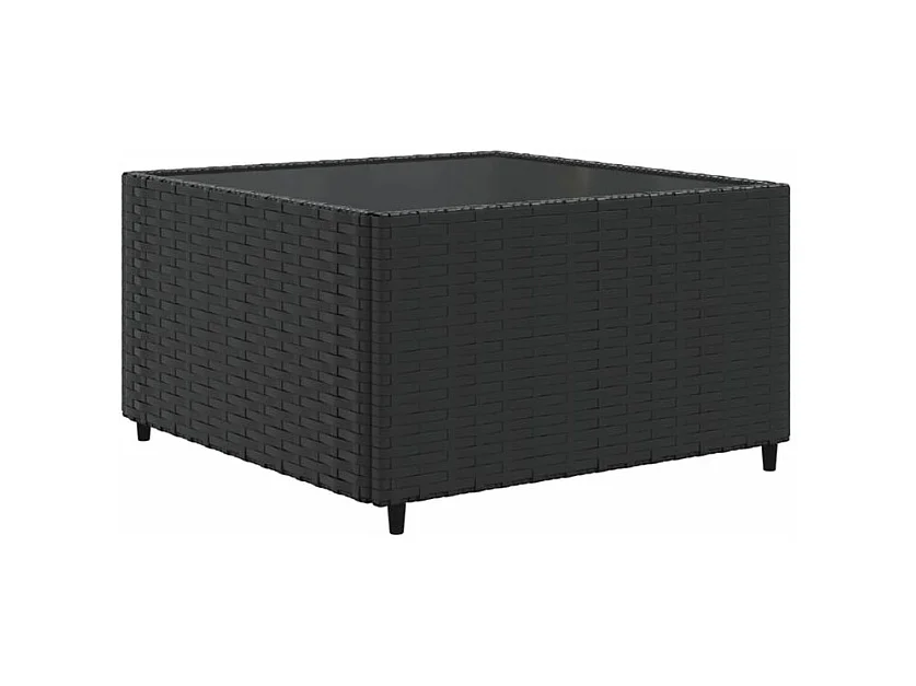 Salon de jardin 5 pcs avec coussins Noir Résine tressée