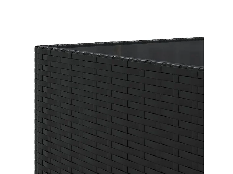 Salon de jardin 5 pcs avec coussins Noir Résine tressée