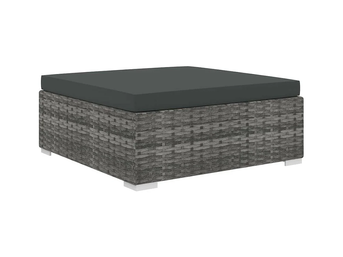 Salon de jardin 10 pcs avec coussins Résine tressée Gris 6