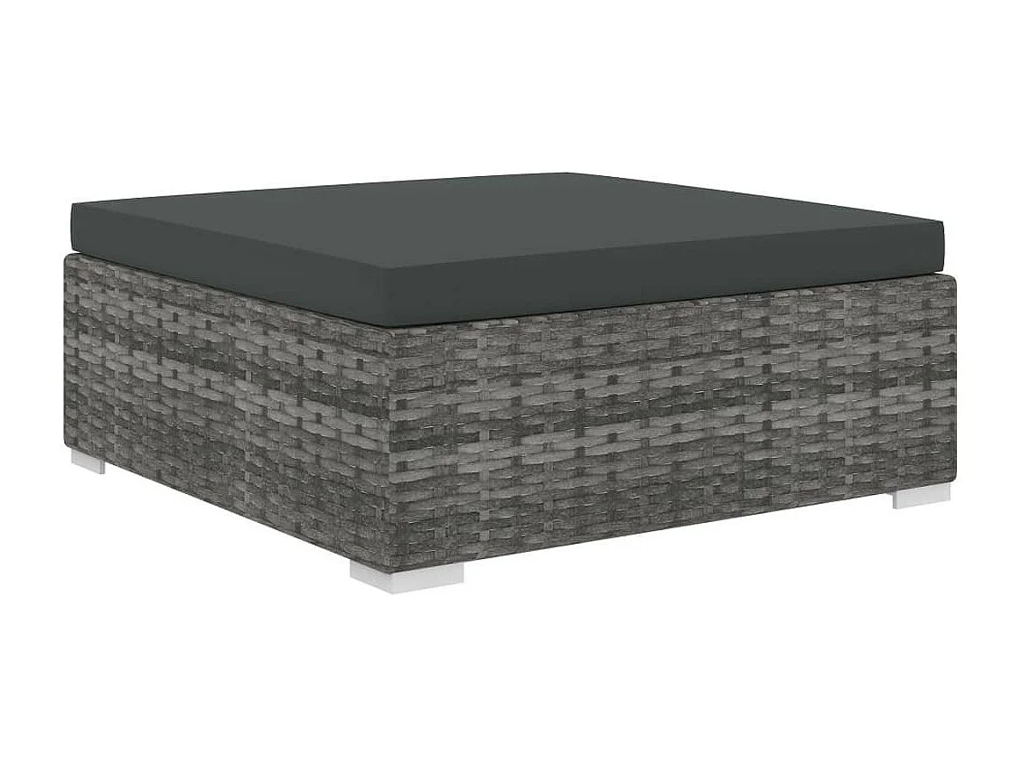 Salon de jardin 10 pcs avec coussins Résine tressée Gris 6