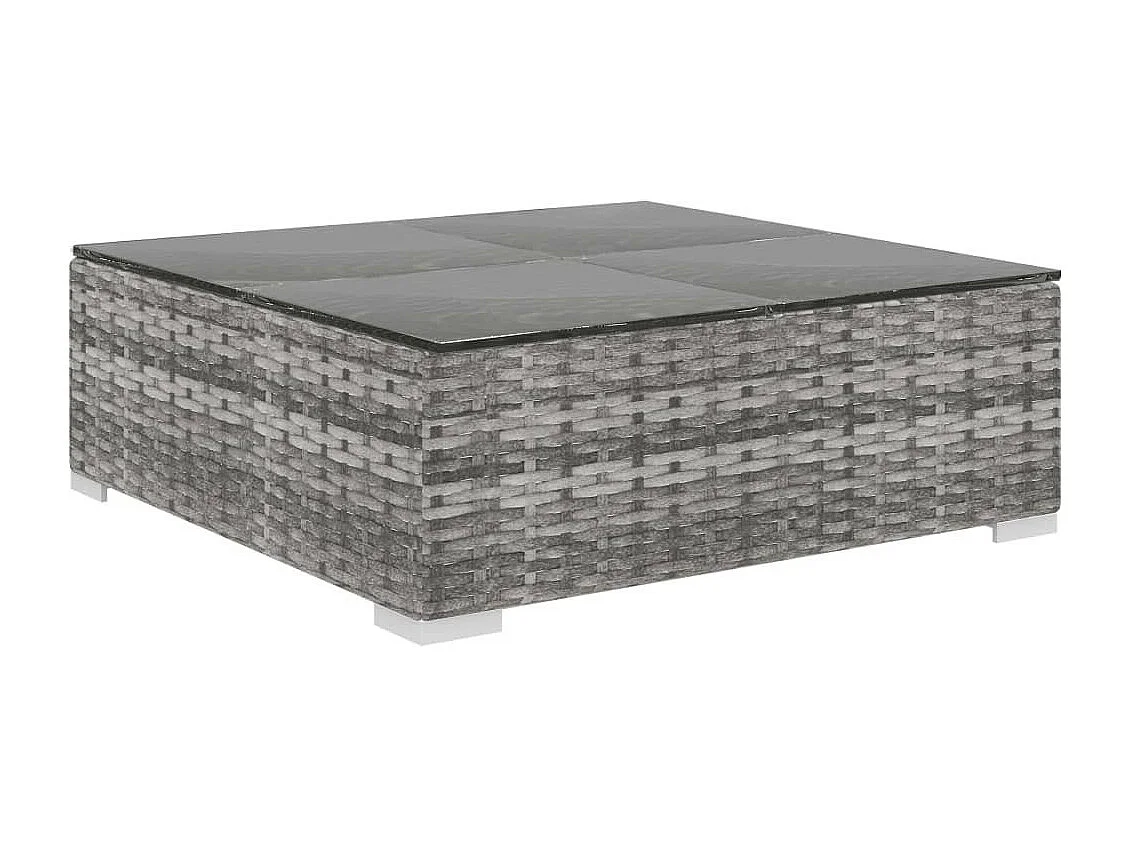 Salon de jardin 10 pcs avec coussins Résine tressée Gris 6