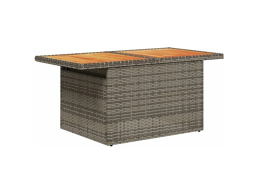 Salon de jardin avec coussins 5 pcs gris résine tressée acacia