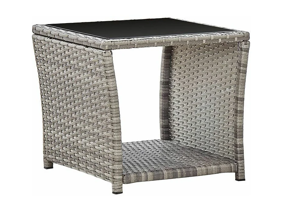 Ensemble à manger de jardin et coussins 2 pcs gris rotin