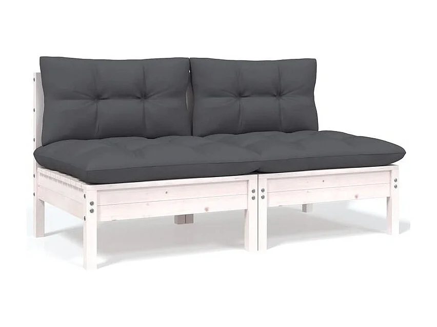 Salon de jardin 5 pcs avec coussins bois de pin massif