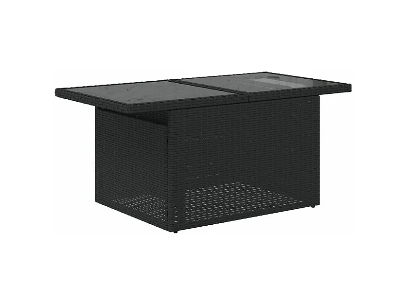 Salon de jardin 8 pcs avec coussins noir résine tressée