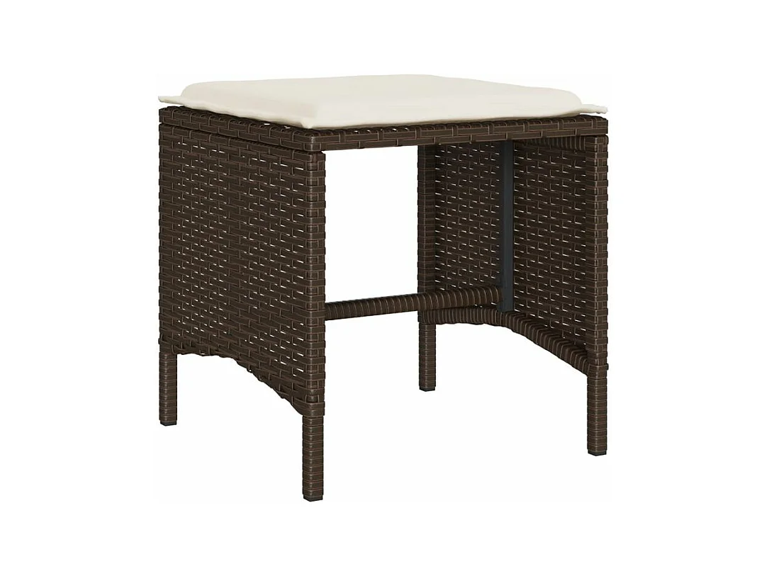 Salon de jardin avec coussins 6 pcs marron résine tressée