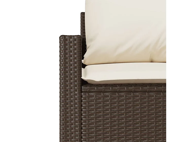 Salon de jardin avec coussins 6 pcs marron résine tressée