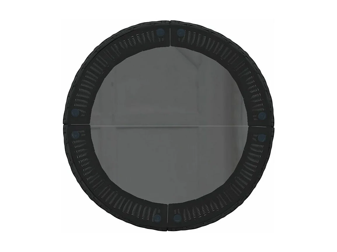 Canapé de jardin avec table coussins rond noir résine tressée